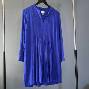Cobalt blue ON pleated front long sleeve dress